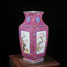 FOCUSDECOR китайские ретро керамические вазы с античными садовыми цветами дизайн цветок вазы для дома старинное украшение розовый Va