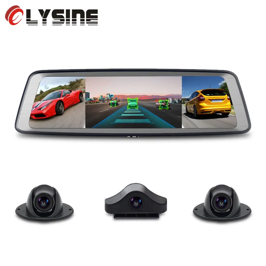 

4G Full Network GPS Wifi Android Stream Media Rearview Mirror DVR Car Navigation Dash Cam 4 Camera Video Registrar Recorder 4CH