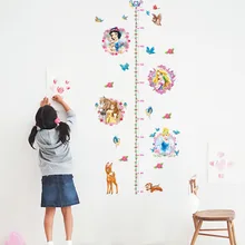 C011 милый мультфильм Белоснежка Принцесса и наклейки для измерения роста количество высота стержень для мальчиков и девочек детская комната украшения стены