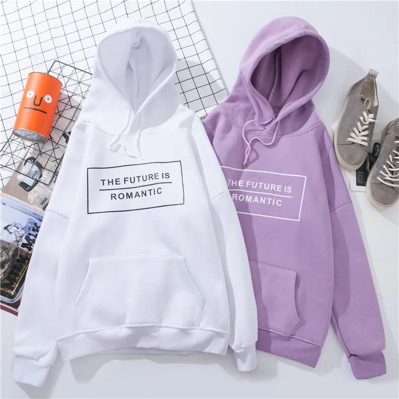 Women Hoodie Sweatshirt girl Harajuku Blackpink Kawaii letter Singlet pullover white Oversized hoodie white Tops cropped hoodie