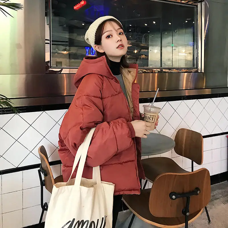 Red Parka Пуховая Хлопковая женская парка, зимняя куртка свободного кроя с капюшоном, теплое плотное зимнее пальто для женщин, негабаритная Повседневная куртка Chaqueta Mujer q198 - Цвет: Red Parka