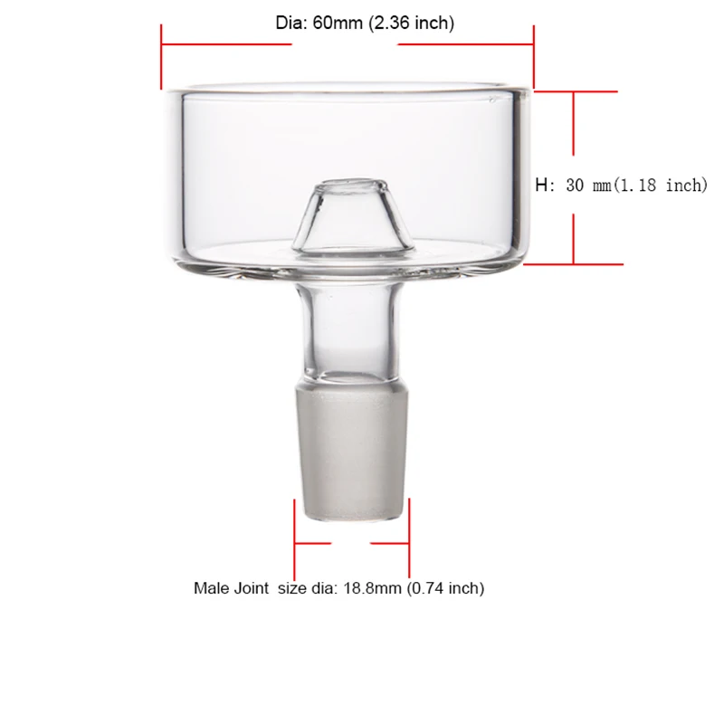 Hookah Accessories 1PC Big Hole Glass Bowl Shisha Head Tobacco Pot With Charcoal Holder Chicha Narguile Part