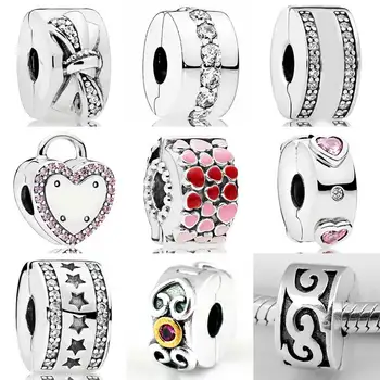 

Shining Bow & Path Lock Your Promise Explosion Burst of Love Clip Stopper Beads Fit Bracelet 925 Sterling Silver Charm