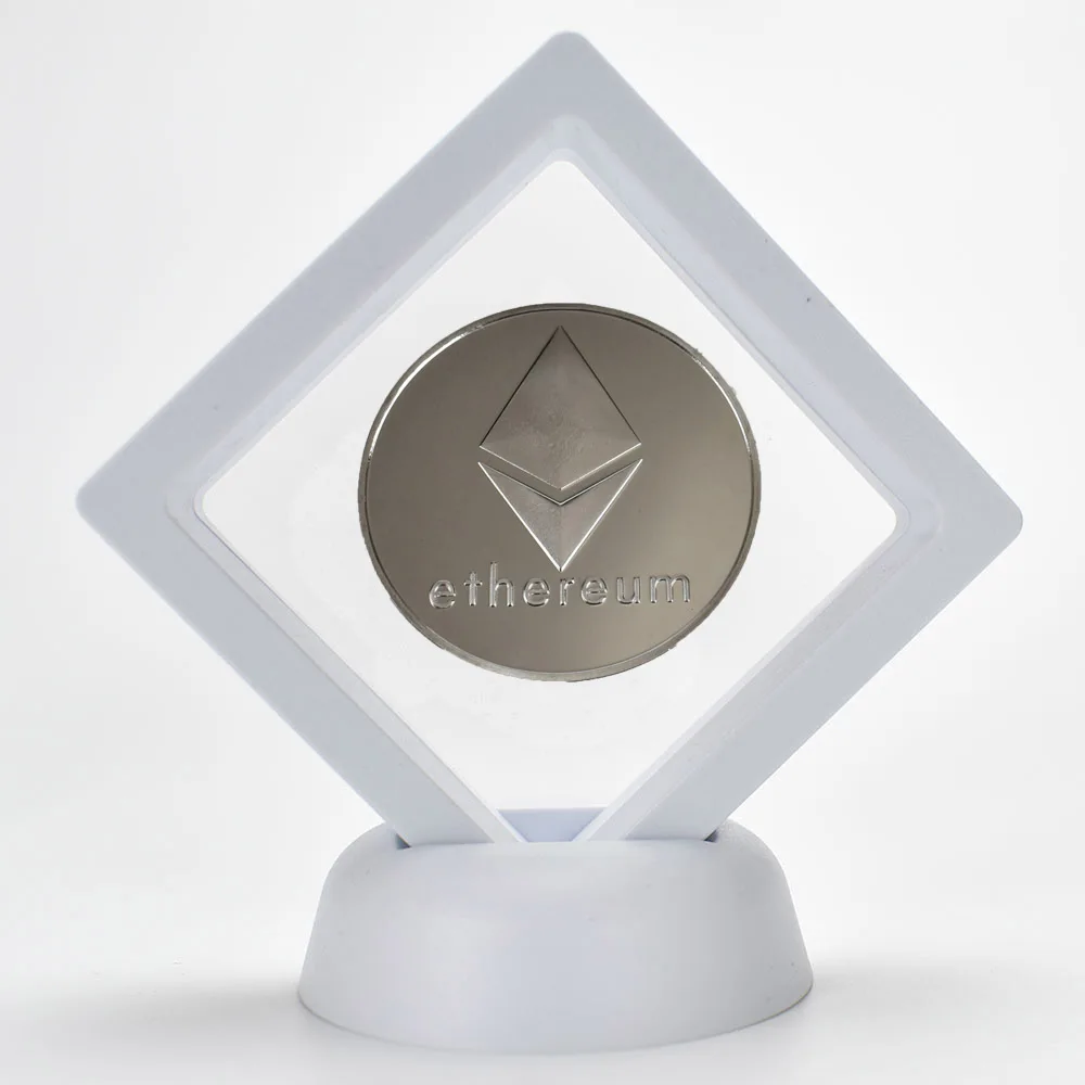 Битная монета Золотая монета Биткоин cions Litecoin рябь эфириум криптовалюта металлический памятный подарок физическая антикварная имитация - Цвет: silver eth white