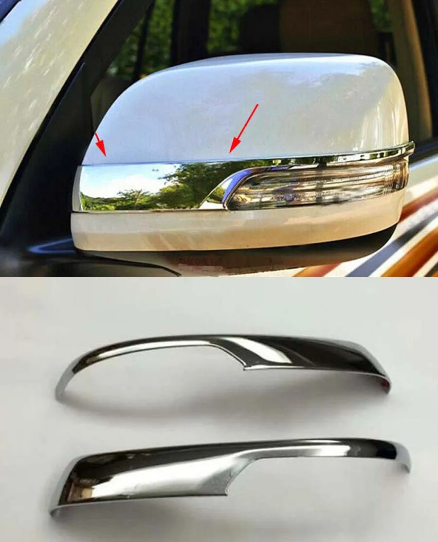 

ABS Style Rearview Side Mirror Cover Trim for 2010-2020 Toyota Prado FJ150 Mirrors 2P