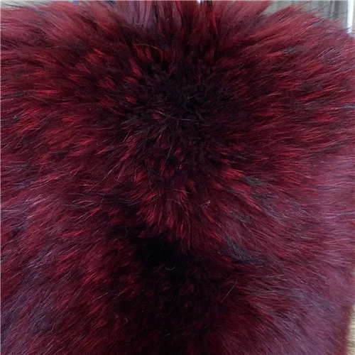 Red Women Real Raccoon Fur Vest Winter Thick Warm Hot Fashion Natural Fur Gilet Ladies Fur Waistcoat - Цвет: Red