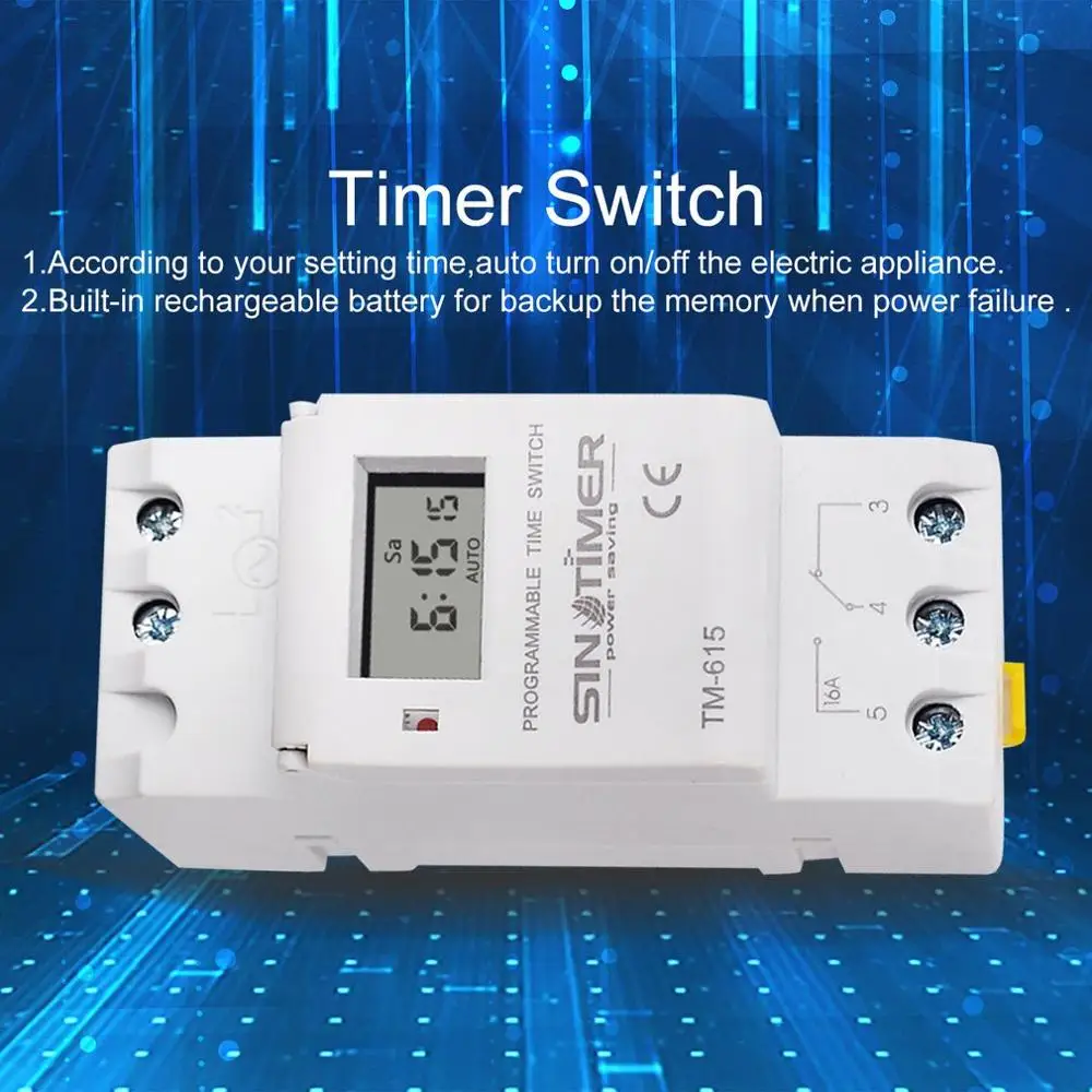 

Digital Programmable Time Switch Relay Timer Control Din Rail Mount for Electric Appliance AC 220V Weekly 7 Days Tools free ship