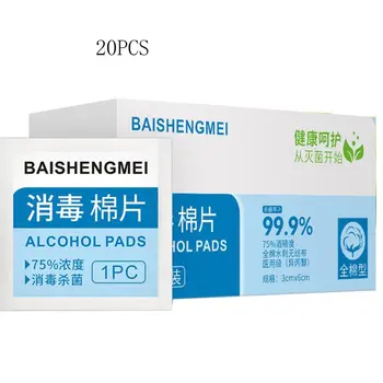

Portable Size Disposable Alcohol Swabs Pads Wipes Antiseptic Cleanser Cleaning Sterilization First Aid Pads 100pcs/pack