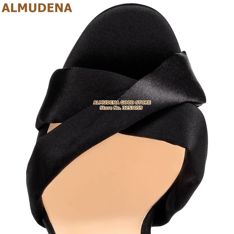 红色黑色色丁布后跟大蝴蝶结系带凉鞋尖头单鞋CL款 (8)