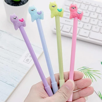 

1 Piece Gel Pens Cartoon Creative Alpaca Neutral Pen Student Writing Office Stationery Black Signature Pen