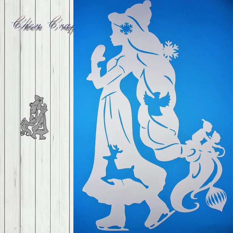 

Beauty with child and fawn Metal Cutting Dies Stencil for DIY Scrapbooking Paper Cards Making Decorative Crafts Supplies