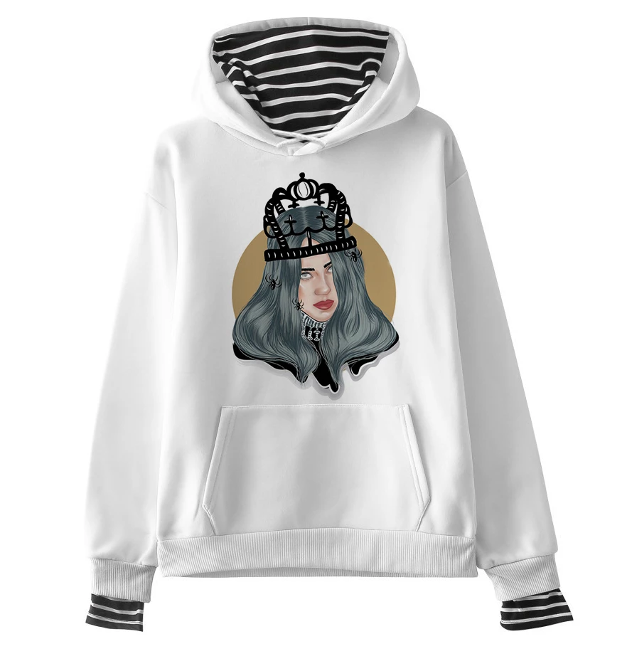 16 Billie Eilish, негабаритная Женская толстовка, Harajuku, корейский стиль, хип-хоп стиль, Kawaii, 90 s, Женская толстовка с капюшоном, уличная одежда, Ulzzang, толстовки - Цвет: 16