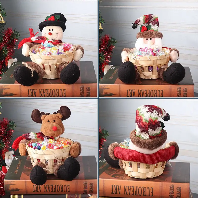 Christmas Candy Tray Decoration Basket For Layout Ornament Props Party Gift Holder Xmas Storage Basket Gift