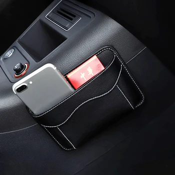 

Cards Mobile Phone Collecting Sticky Bag PU Leather Universal Interior Accessories Car Storage Box Car Pouch Bags Organizer