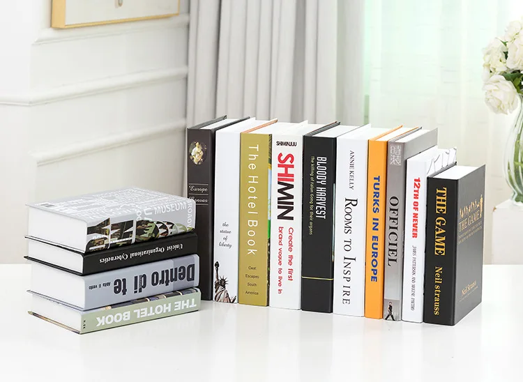 Поддельные книжные Имитационные книжные украшения, современный минималистичный декор, английские мягкие реквизиты, Книжная модель, прямые продажи