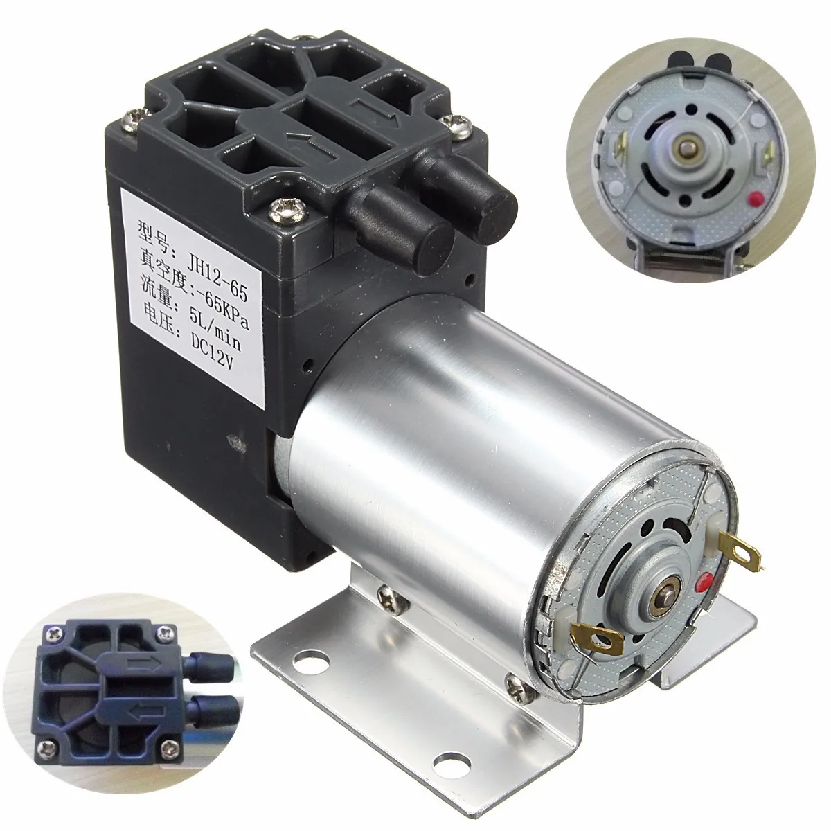Corrosion Resistant Quiet Miniature Piston Air Pump 12V 24V Mini Vacuum Pressure Operation Pump Air Sampling pump 1pc
