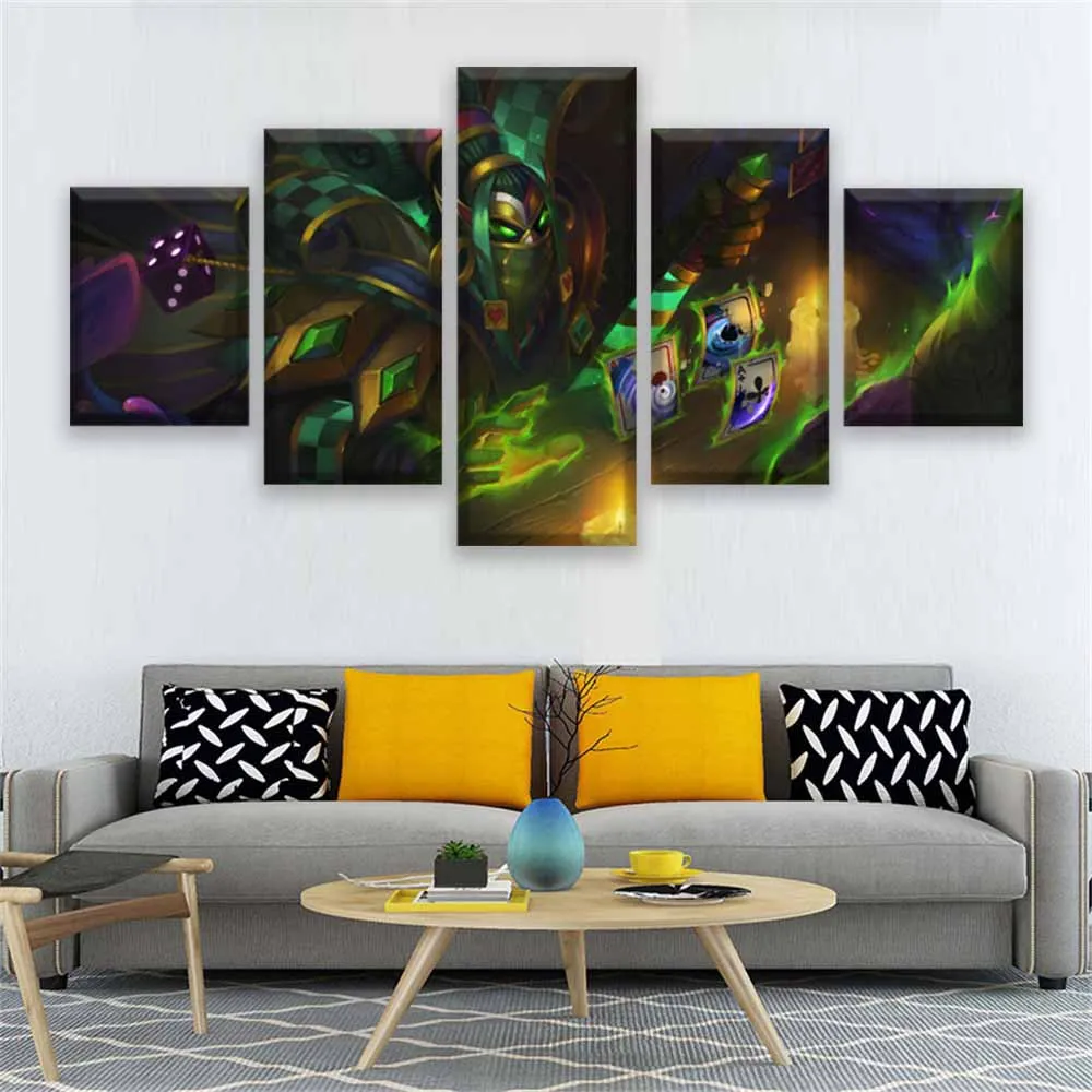  5 Panel Canvas Print Game Poster DotA 2 Kunkka Pirate Ship Sword Weapon Wall Art Home Decor Canvas 
