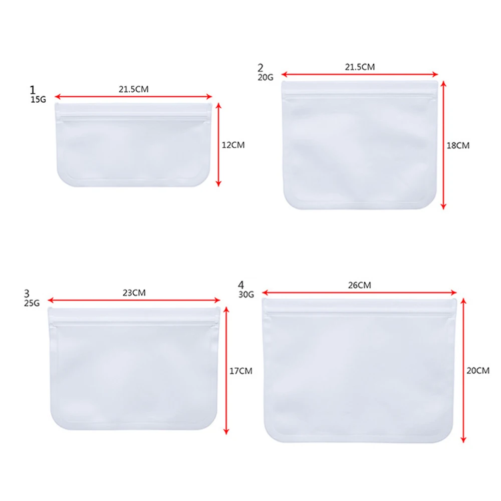 Household 12pcs Silicone Food Storage Containers Leakproof Containers Reusable Stand Up Zip Shut Bag Cup Fresh Bag Storage Bags