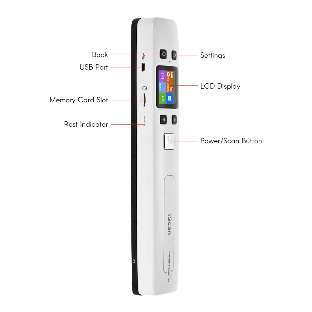 Wifi 1050DPI High Speed Portable Wand Document 