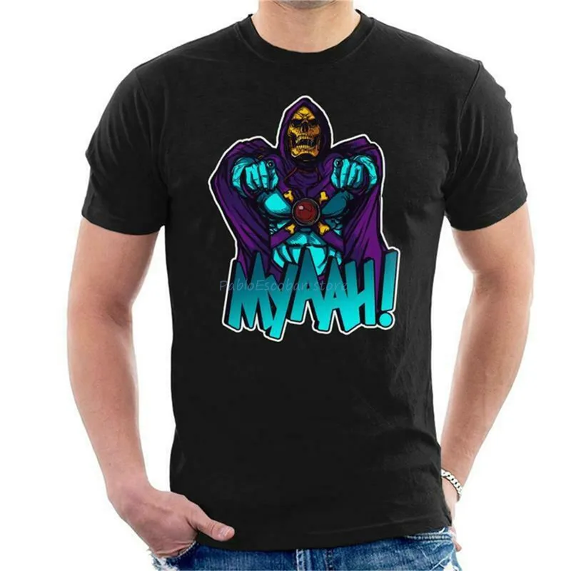 Myaah Skeletor Masters Of The Universe забавная черная футболка He-Man Gwildor S-5XL Уличная Повседневная |