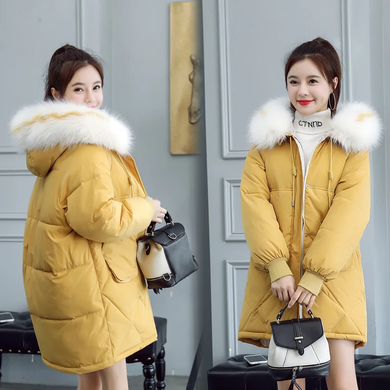 

Cotton-padded Clothes Women's 2019 Winter New Style Korean-style-Style Loose-Fit Hooded Mid-length Thick down Coat