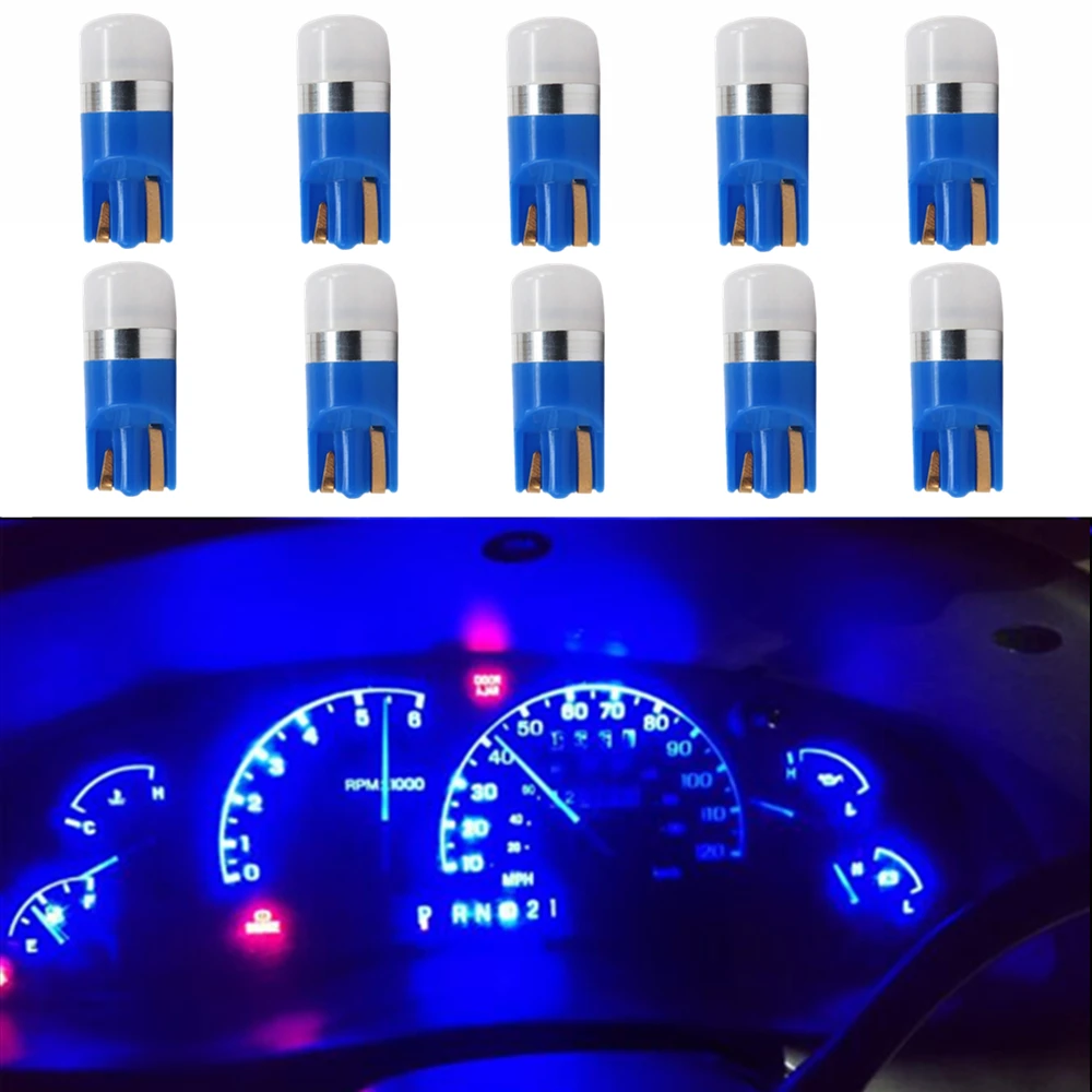 WLJH 10x Супер яркая T10 158 194 Светодиодная лампа W5W 2825 автомобильный интерьерный купольный светильник приборная панель индикаторы кластера - Испускаемый цвет: Синий