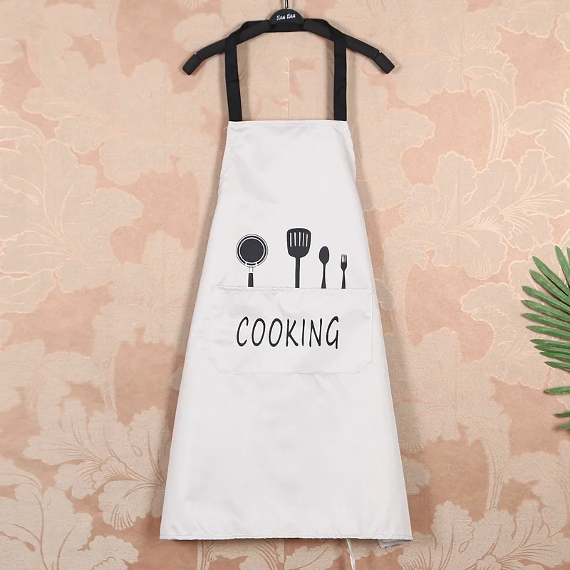 1PC Polyester Water-Proof Oil-proof Women Apron Sleeveless For Kitchen Baking Cooking Aprons Black White Women Man Aprons