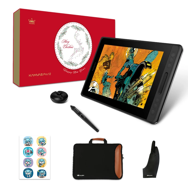 HUION Kamvas Pro 12 Christmas Gift Pack Pen Tablet Monitor Art Graphics Drawing Pen Display Monitor Tilt 60 Battery-free EMR HUION Kamvas Pro 12 Christmas Gift Pack Pen Tablet Monitor Art Graphics Drawing Pen Display Monitor Tilt 60 Battery-free EMR