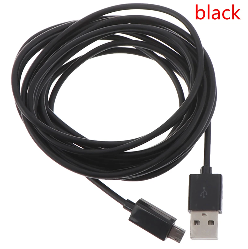 Черный 3 м дополнительный длинный кабель зарядного устройства микро-usb Play зарядный шнур для sony Playstation PS4 беспроводной контроллер - Цвет: Черный