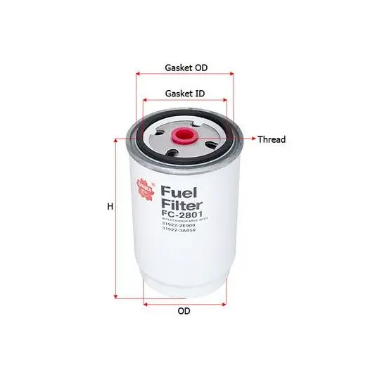 Фильтр топливный Hyundai Tucson 2.0CRDi 04 SAKURA FC2801