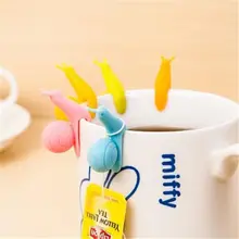 Креативная милая форма улитки, силиконовый держатель для чайных пакетиков, подвесной инструмент для чашки, кружки, чайные шарики, инструменты, разные цвета, чайные ситечки