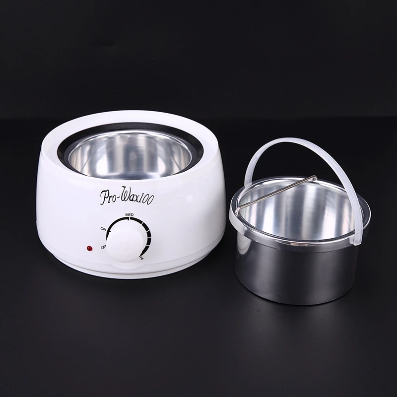 Portable Electric Hair Removal Hot Wax Warmer Kit Wax Heater Machine(550cc)+Hard Wax Beans 100g+ Wax Applicator Sticks 10PCS EU