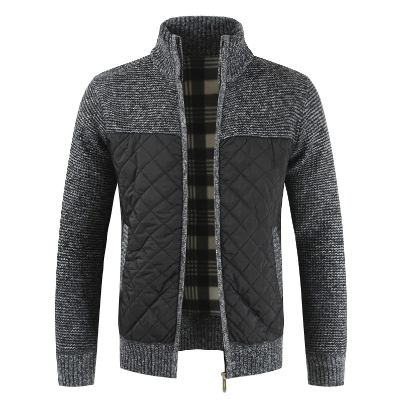 Laamei Autumn Winter Sweater Coat Men Solid Patchwork Thick Fleece Cardigan Men Casual Stand Collar Sweater Jackets Men Coats Laamei Autumn Winter Sweater Coat Men Solid Patchwork Thick Fleece Cardigan Men Casual Stand Collar Sweater Jackets Men Coats