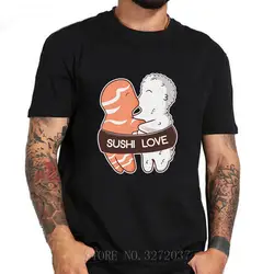 Новое поступление, Мужская футболка с надписью «Sushi Love» 2019, летние топы на заказ, футболка с круглым вырезом и короткими рукавами