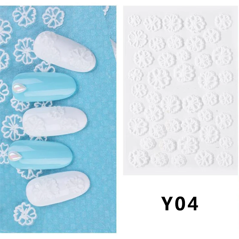 04 Nail Art Стикеры 5D акриловые Выгравированные лента самоклеящаяся передачи пленки наклейки для маникюра украшения для кончиков ногтей - Цвет: 04