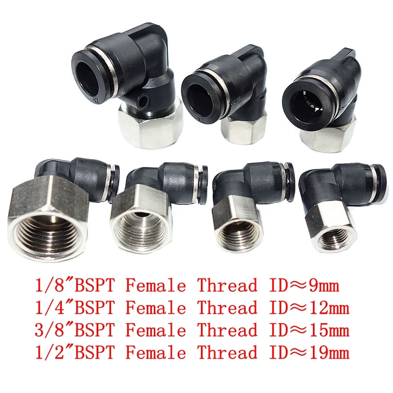 1 x Straight Quick Connectors Pneumatic Fittings 4/6/8/10/12mm  PT Female Thread 
