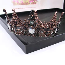 Аксессуары для невесты головной убор корона барокко Свадьба Пряжа торжественное платье аксессуары Принцесса аксессуары для волос черный и белый с