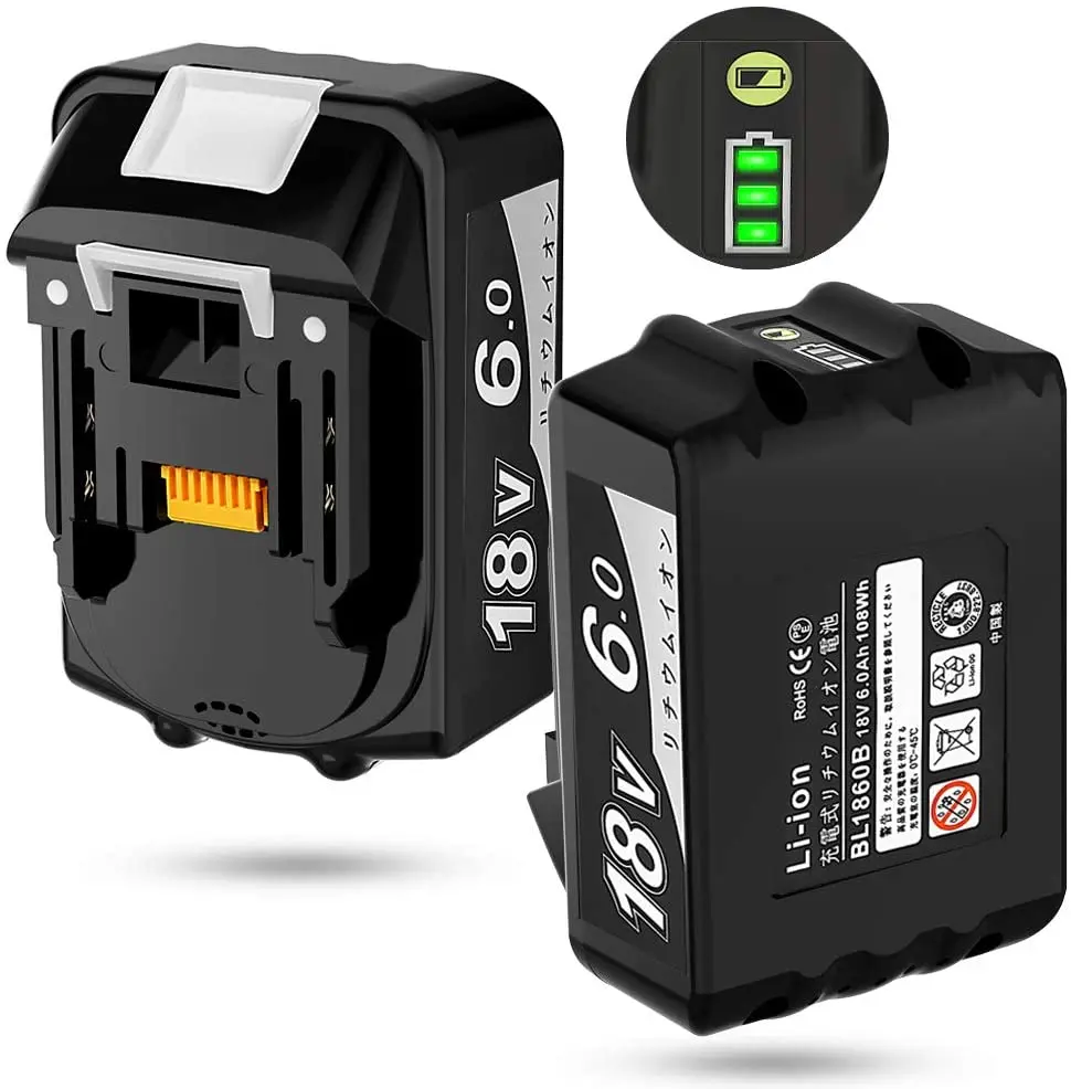 

Makita 18v Battery BL1860B Compatible 18v 6.0AH bl1860b BL1830 BL1840 BL1850 BL1830b BL1840b BL1850b BL1860b Tool Battery