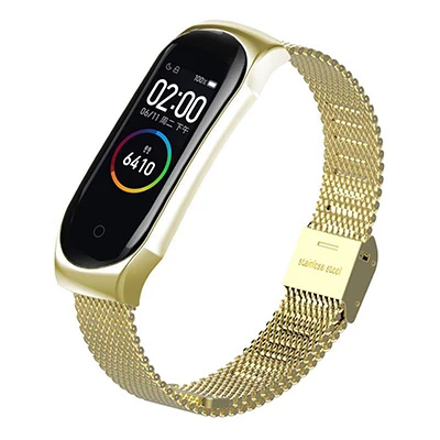 Gold Легкий Безвинтовой ремешок из нержавеющей стали для Xiao mi band 4 3Quick Release металлический ремешок для часов mi Band 3 4 аксессуары - Цвет: Gold