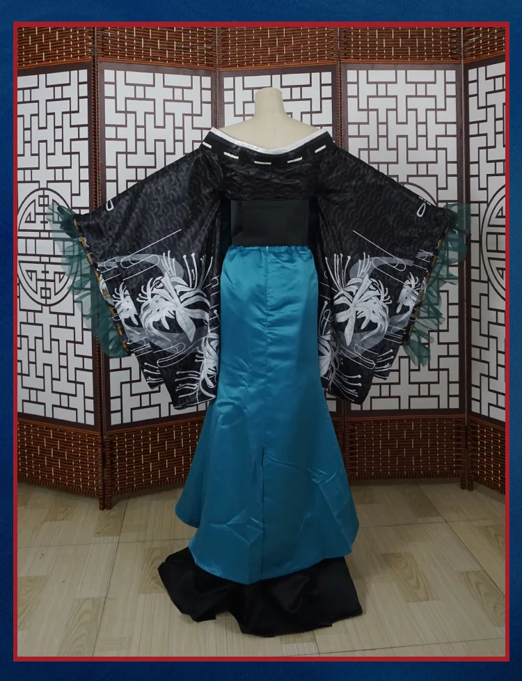 [По индивидуальному заказу] аниме Onmyoji Higanbana SanTuYeHuo SSR Shikigami Новое кожаное кимоно с черепом Косплей Костюм Хэллоуин