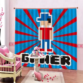 

blue game curtains Luxury Blackout 3D Window Curtains For Living Room Bedroom Customized size stereoscopic curtains