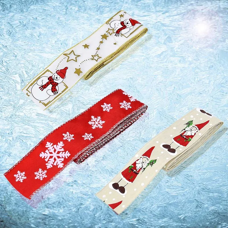 2yards* 4 см Рождественская лента DIY Упаковочная лента для подарков для украшения для рождественской вечеринки фестиваль ручной работы ремесло Bownet поставки 75