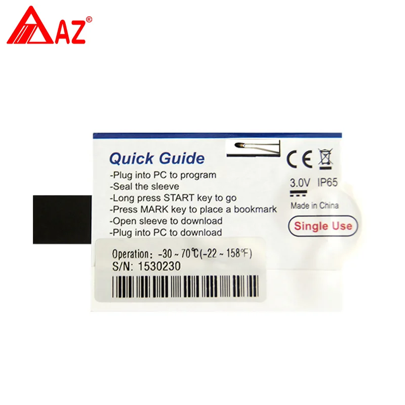AZ88181 одиночное использование холодной цепи температурный PDF регистратор холодной цепи температурный рекордер, запись одной съемки, 8192 набор значений