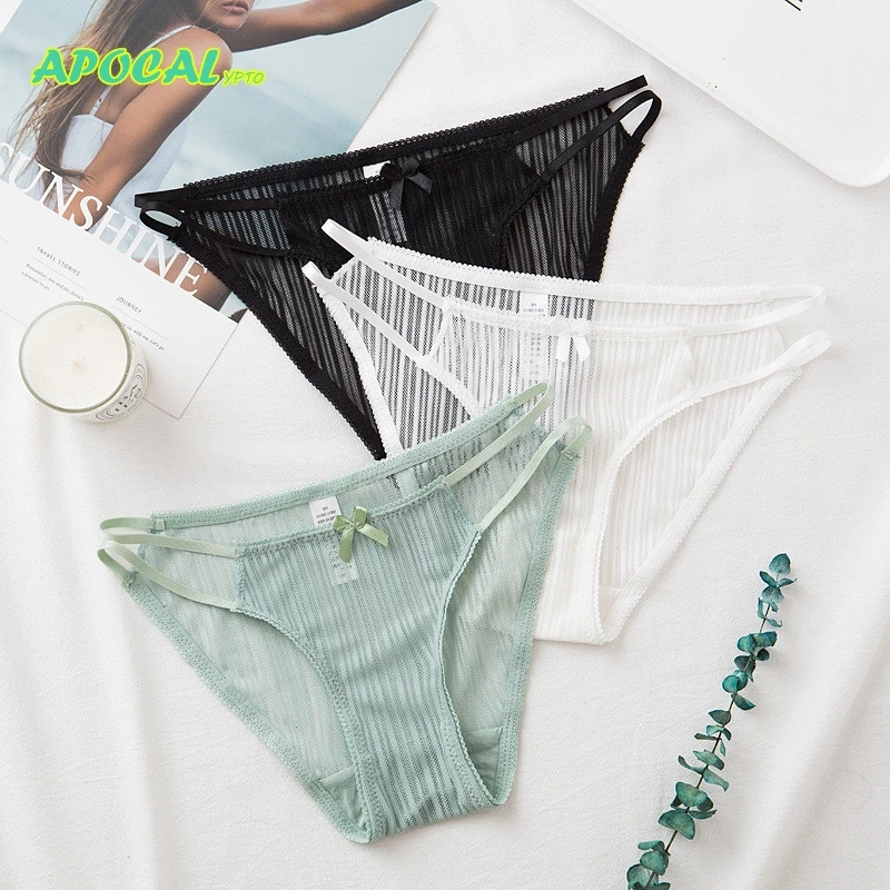 

APOCAL Screw Thread Lace Panties Sexy Transparent Hollow Tangas Women's Panties High Cut Sexy Lingerie female Underwear Women