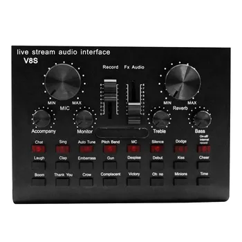 

V8S Bluetooth Audio Broadcast Headset Microphone Webcast Live Sound Card Computer components
