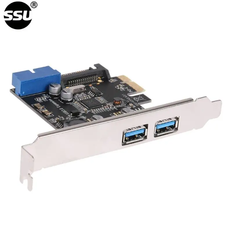 2 порта Usb 3,0 Pci-E карта расширения внешняя Usb3.0 карта Pci-E адаптер с 2 блоком питания чип для настольного ПК компьютера