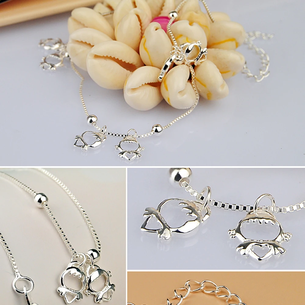 Женский ножной браслет из серебра 925 пробы|anklets women|jewelry zipperanklet jewelry |