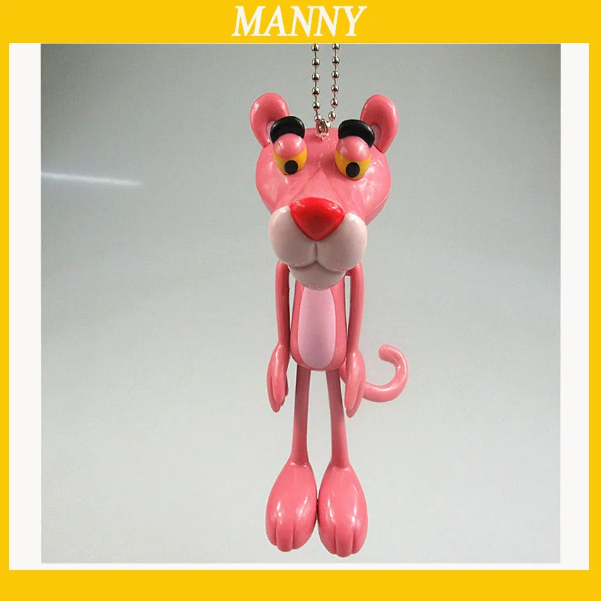 

20pcs/lot 12CM PVC Pink Panther Keychain Cartoon Animal Keychain Cute Girl Birthday Gift Party Supplies Free Shipping