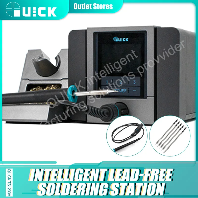 Quick TS1200A original Lead Free Soldering Iron Station LED Display with One Soldering Tip for Phone Motherboard Repair BGA lead free quick soldering iron station led display with one soldering tip for phone motherboard repair quick ts1200a