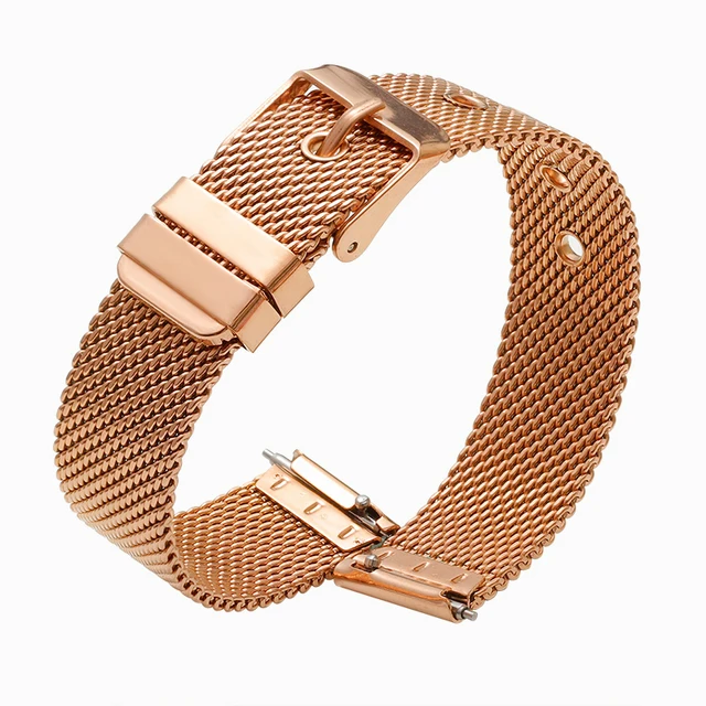 Quick Release Milanese Watchband For Smart DW Watch 10mm 12mm 14mm 16m 18mm 20mm 22mm Watch Band For skmei DW Pagani Design Rose Gold